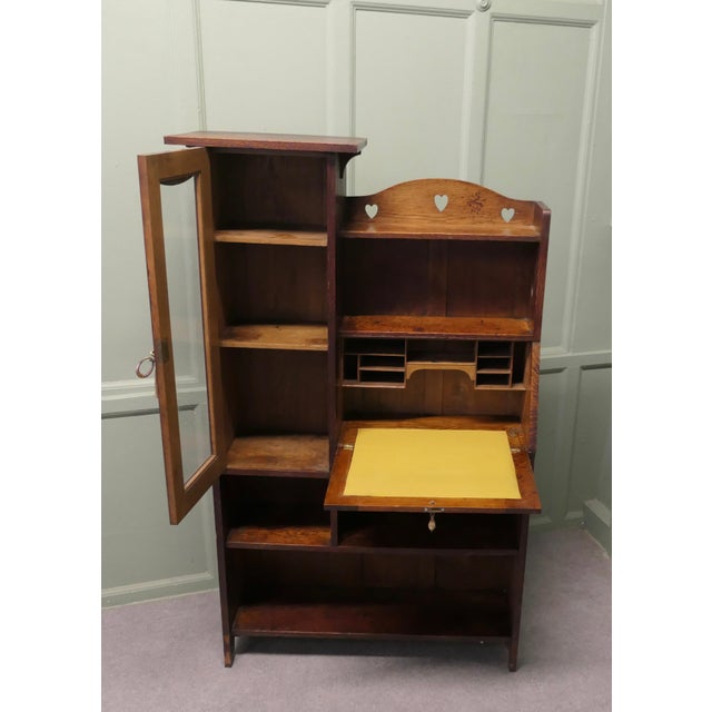 Late 19th Century Arts and Crafts Golden Oak Bookcase, 1890 For Sale - Image 5 of 8