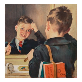 'Getting Ready' by Frederick Sands Brunner, Circa 1935, Elementary School, Pennsylvania Academy of Fine Arts, Saturday Evening Post, Illustrator For Sale