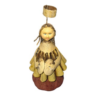 Folk Art Angel Figurine Tree Topper For Sale
