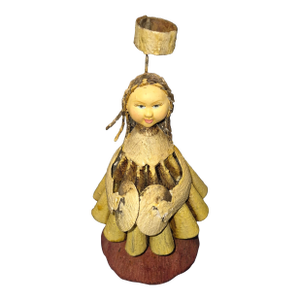 Folk Art Angel Figurine Tree Topper