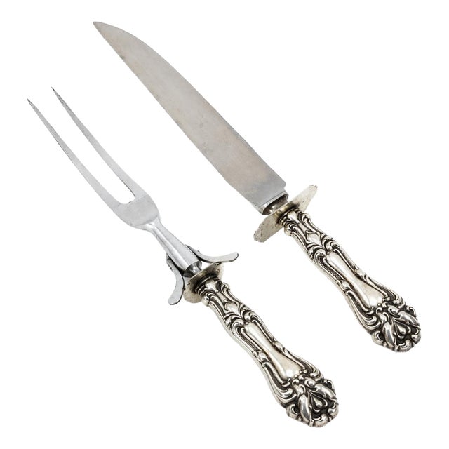 English Baroque Carving Knives in Silver from Wallace, Set of 2 For Sale