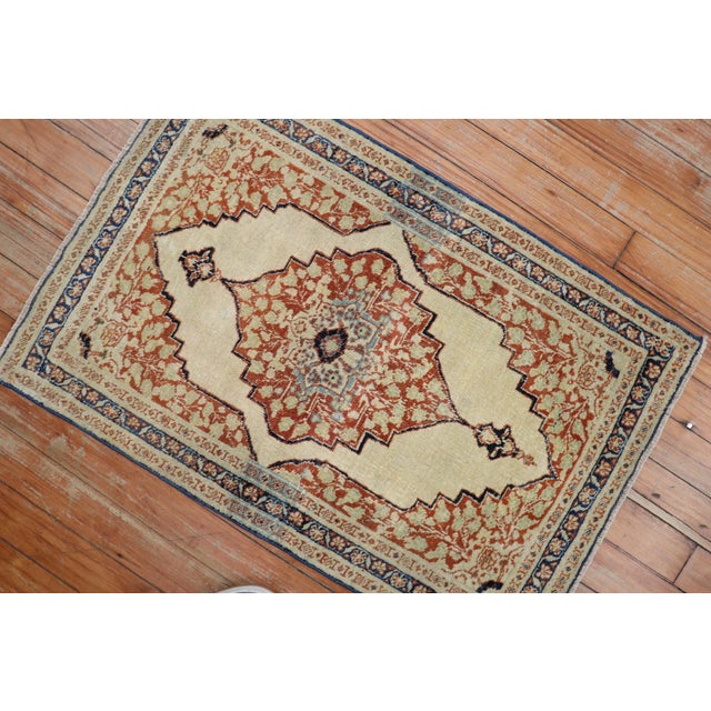 Fancy Fine Quality 19th Century Tabriz Mat Rug For Sale - Image 4 of 6
