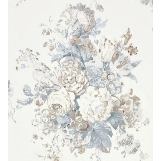 The House of Scalamandré Sybilla Bouquet Fabric, Frost For Sale