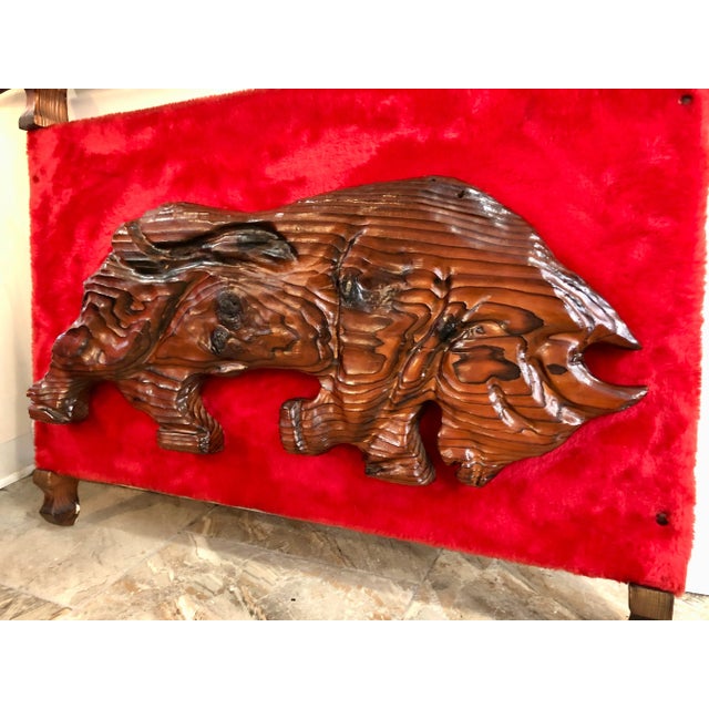 Mid-Century Modern 1970s Witco Wood Bull Wall Hanging For Sale - Image 3 of 5