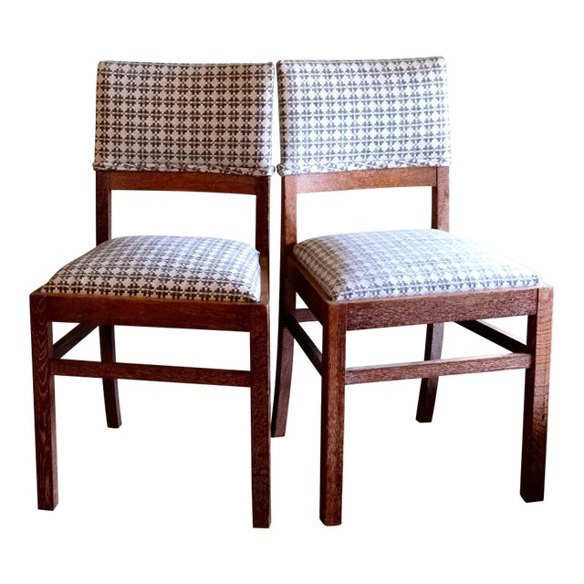 1930s Heal and Son Limed Oak Chairs, a Pair For Sale