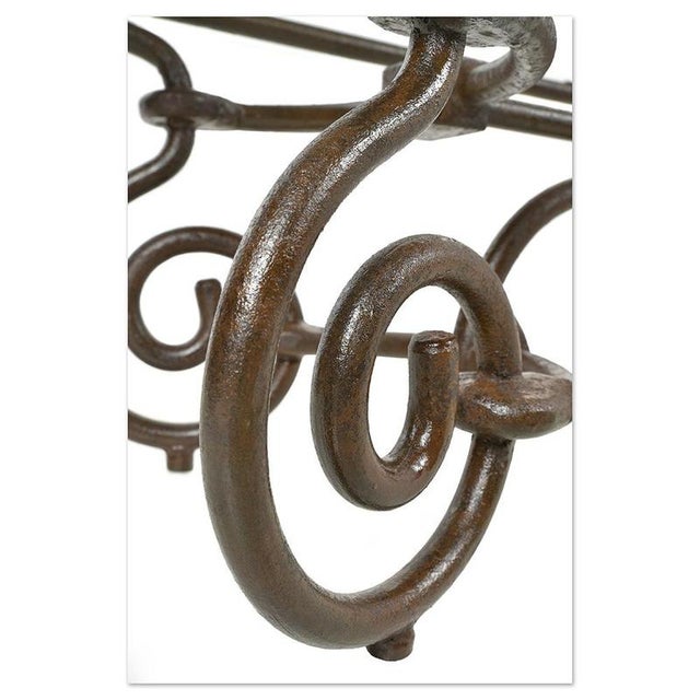 Carved Cast Iron Coffee Table with Glass Top For Sale - Image 4 of 8