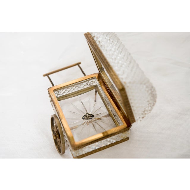 Vintage German Crystal & Bronze Jewelry Casket Carriage For Sale In South Bend - Image 6 of 7