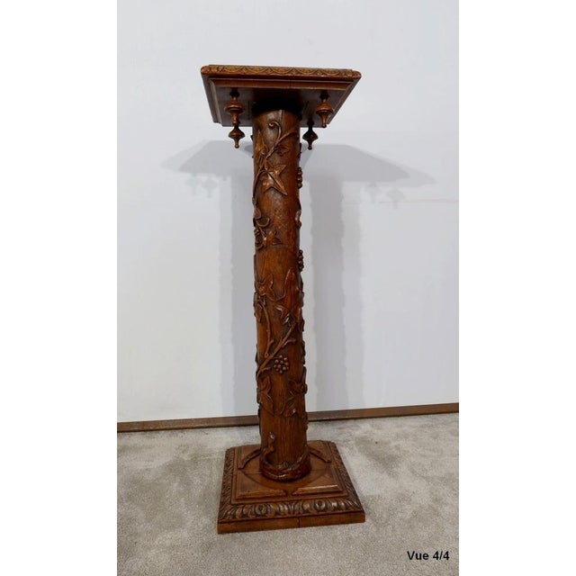 Art Nouveau Oak Column, 1920s For Sale - Image 15 of 18