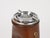 Mid-Century Pleated Leather and Brass Floor Ashtray from Nova Tecno, Italy, 1960s For Sale - Image 6 of 17