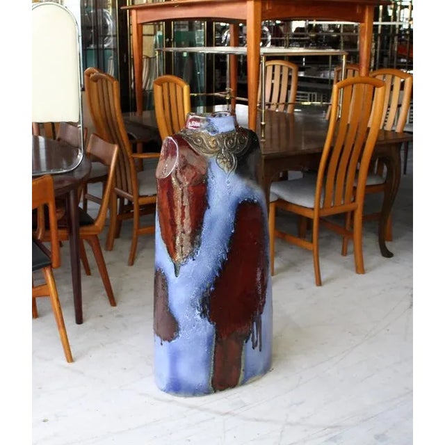 Ceramic Vintage Mid Century Glazed Fired Ceramic Woma Torso Art Vase For Sale - Image 7 of 8
