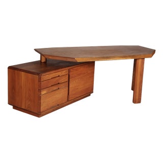 Pierre Chapo B40 Modular Desk in Solid American Elm For Sale
