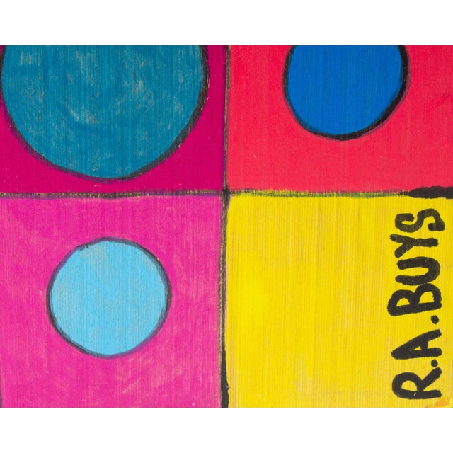 Abstract Abstract Signed Mixed Media Portrait of a Bearded Man by r.a. Buys For Sale - Image 3 of 8