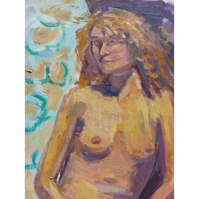 Contemporary "Portrait of a French Blonde Nude" Contemporary Painting For Sale - Image 3 of 7