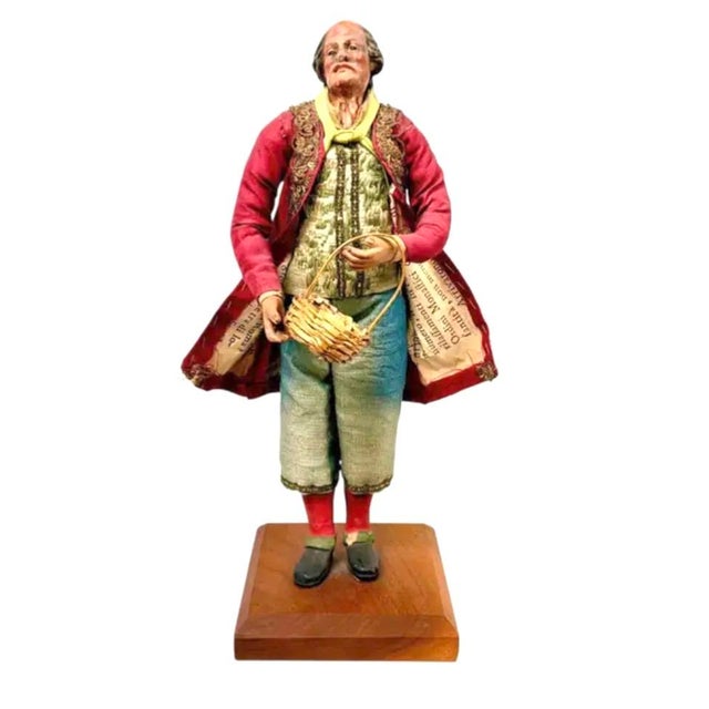 18th Century Neapolitan Crèche Figure, Terracotta & Wood Elderly Man For Sale - Image 9 of 10
