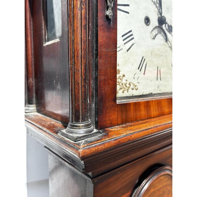 Brown Georgian Mahogany Canterbury Longcase Clock For Sale - Image 8 of 18