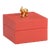 Red Faux Leather Elephant Box For Sale