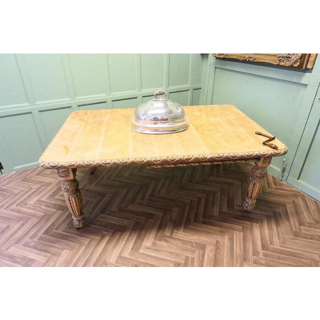 Gothic Bleached Oak Extending Dining Table For Sale - Image 6 of 8