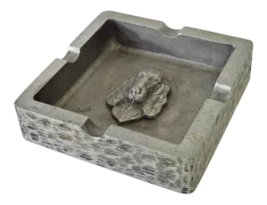 Bruce Fox Square Aluminum Ashtray With Setter Dog