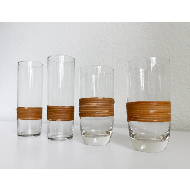 Carl Auböck 1940s Carl Auböck Rattan Wrapped Drinking Glasses- Set of 4 For Sale - Image 4 of 8
