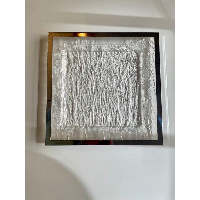 Very rare tray in ice glass look made of acrylic glass with chrome frame