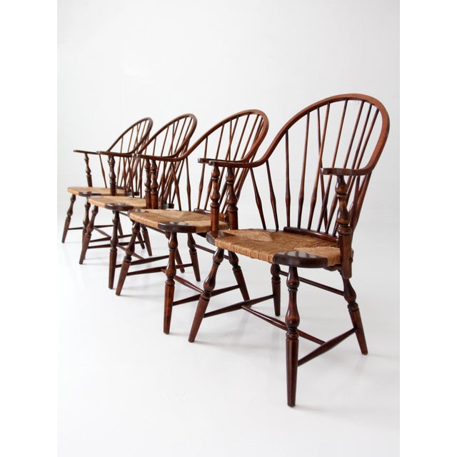 Vintage Windsor Armchair Set of 4 For Sale - Image 12 of 18