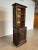 French Carved Two-Piece Bookcase - Cupboard. Beautifully carved leave motif. Use as china hutch, bookcase or display cabinet.