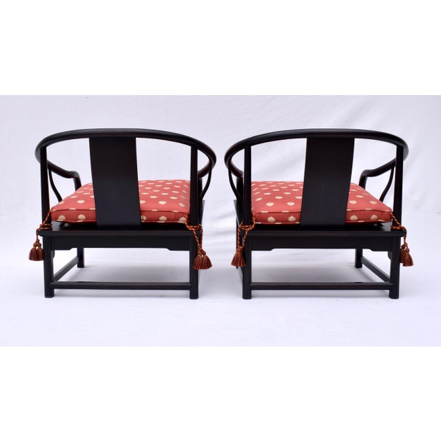 Solid Ebony Chinoiserie Accent Lounge Chairs For Sale In Philadelphia - Image 6 of 11