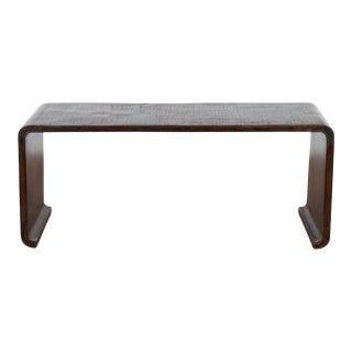 Vintage Waterfall Coffee Table with Opium Mat Inset & Scrolling Feet For Sale