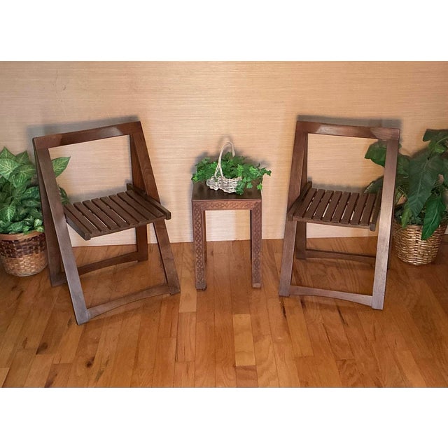 1966 Vintage Aldo Jacober Trieste Slatted Wood Folding Chairs - Set of 2 For Sale - Image 12 of 12