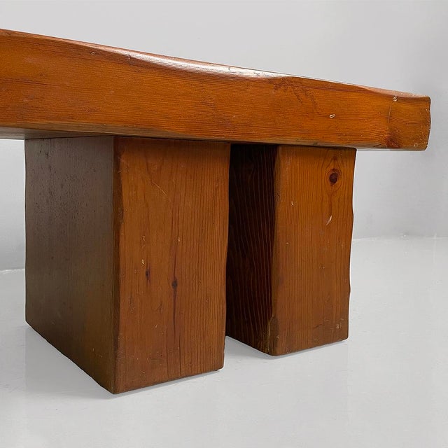 Italian Modern Wooden Bench with Metal Flowerpot, 1970s For Sale - Image 11 of 15