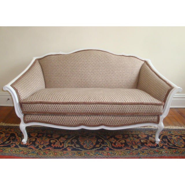 French Settee Sofa With New Stroheim Upholstery And Paint Chairish