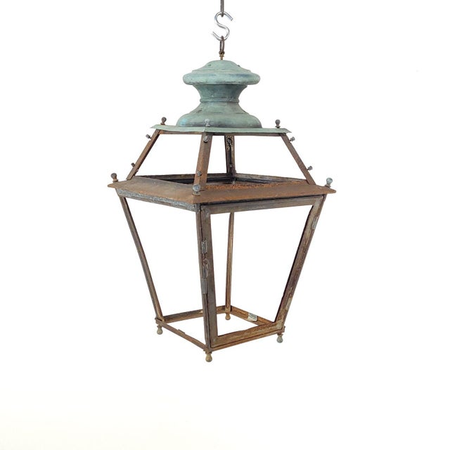 19th Century Street Lantern in Copper and Iron For Sale - Image 4 of 11