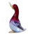 Vintage Murano Sommerso Red Purple Blue Gold Flecks Italian Art Glass Bird Figurine With Original Label For Sale
