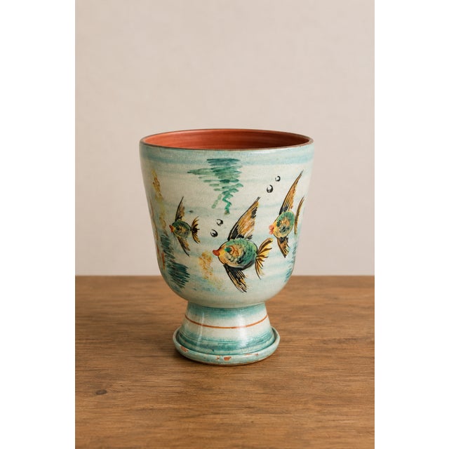 A splendid example of Ligurian artistic ceramics from the Albisola district, dating back to the mid-20th century. This...