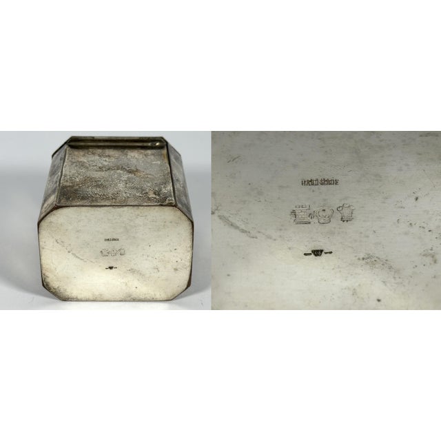 Metal Mid 20th Century Silver Plated Tea Caddy: Georgian Style Monogrammed Box For Sale - Image 7 of 10