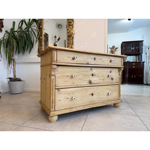 Original Restored Gründerzeit 3-Drawer Chest of Drawers Dimensions: Height x Width x Depth 80 x 119 x 62 cm. For sale is...