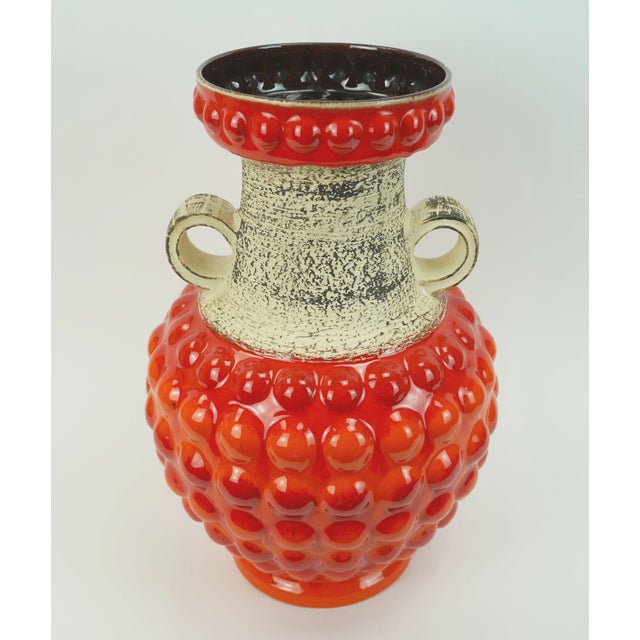 Model 65 45 WGP Vase Bubble Decor Red and Orange by Bay Keramik, 1960s For Sale - Image 10 of 12