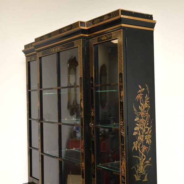 Antique Georgian Chinoiserie Breakfront Bookcase, 1960s For Sale - Image 9 of 17