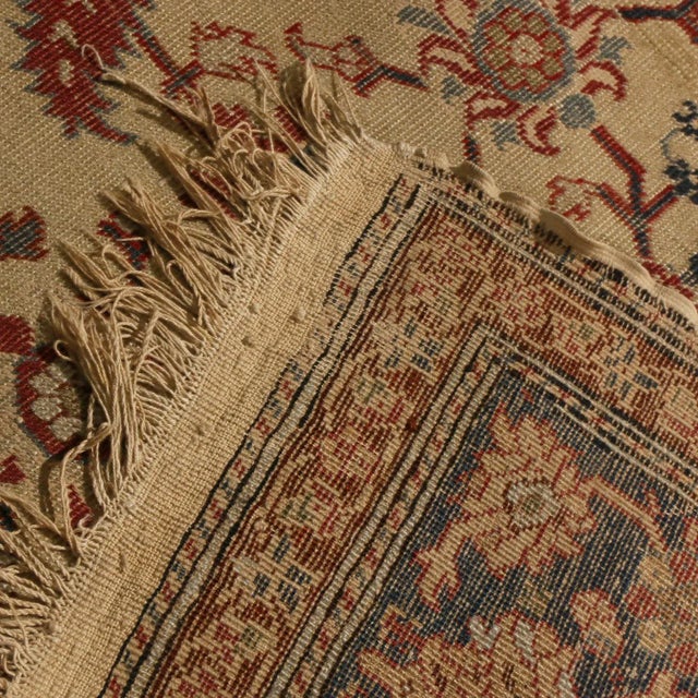 Antique Kayseri Beige and Blue Wool Rug For Sale In New York - Image 6 of 6