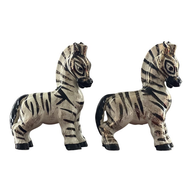 Vintage Lefton Ceramic Zebra Figurines a Pair Chairish