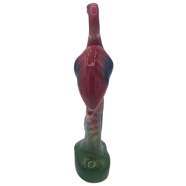 1950s Pair of Mid 20th Century Matching Miniature Pink Flamingo Ceramic Tabletop Figure Statues For Sale - Image 5 of 13