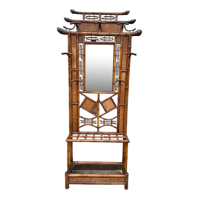 19th Century English Bamboo Hall Tree For Sale