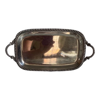 1970s Small Rectangular Silverplate Condiment / Catchall Tray For Sale