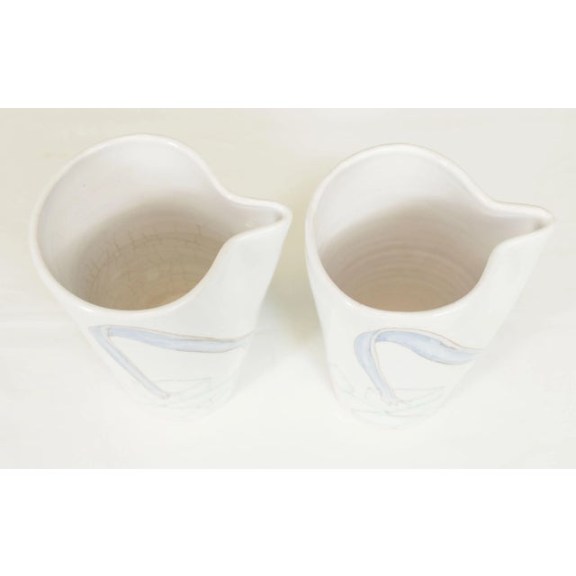 White Ernestine Salerno Italian Ceramic Cups- a Pair For Sale - Image 8 of 13