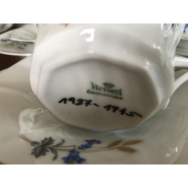 Porcelain Coffee and Tea Service from Wictoria, Former Czechoslovakia, 1927-1945, Set of 27 For Sale - Image 17 of 18