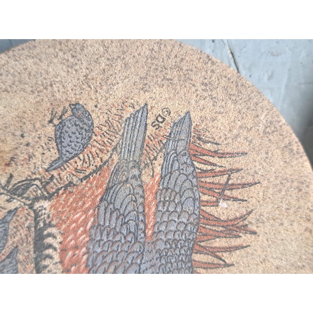 Vintage Birds Stoneware Coasters- Set of 2 For Sale - Image 6 of 8