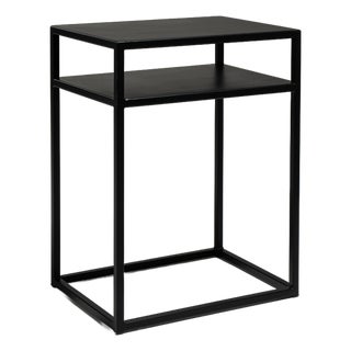 Early 21st Century Poland Black Wood Side Table For Sale