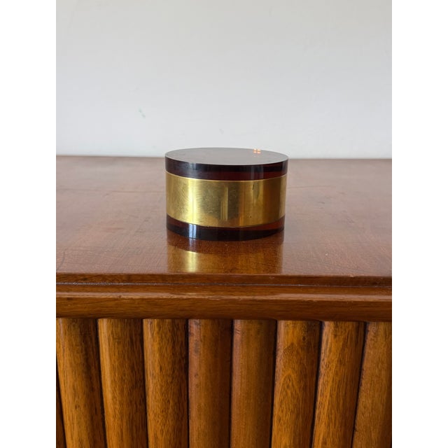 Mid-Century Modern Mid-Century Cylindrical Jewelry Box, Italy 1970s For Sale - Image 3 of 10