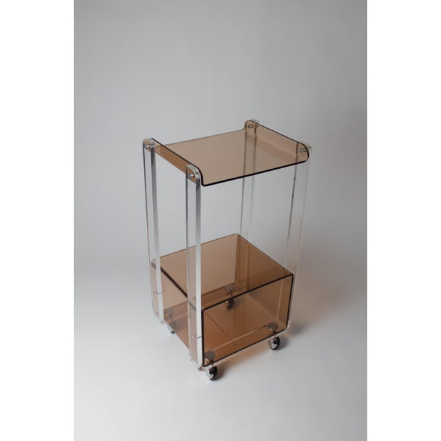Vintage Acrylic Glass Trolley, 1970s For Sale - Image 9 of 9