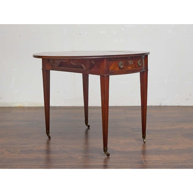 Mid 19th Century English 19th Century Mahogany Pembroke Table With Tapered Legs on Casters For Sale - Image 5 of 13